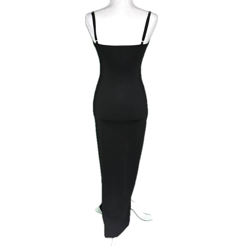 Sexy long body con curve hugging dress with side slit to thigh. - Picture 2 of 2